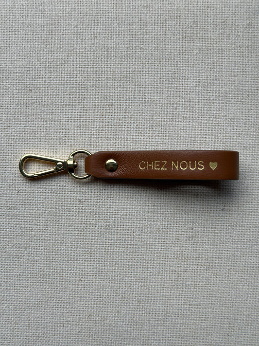 Leather Keychain "Chez Nous"