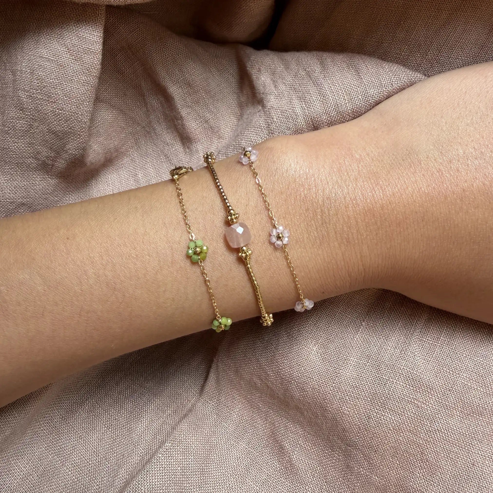 Layana Strings Of Beads 1 Stone Bracelet