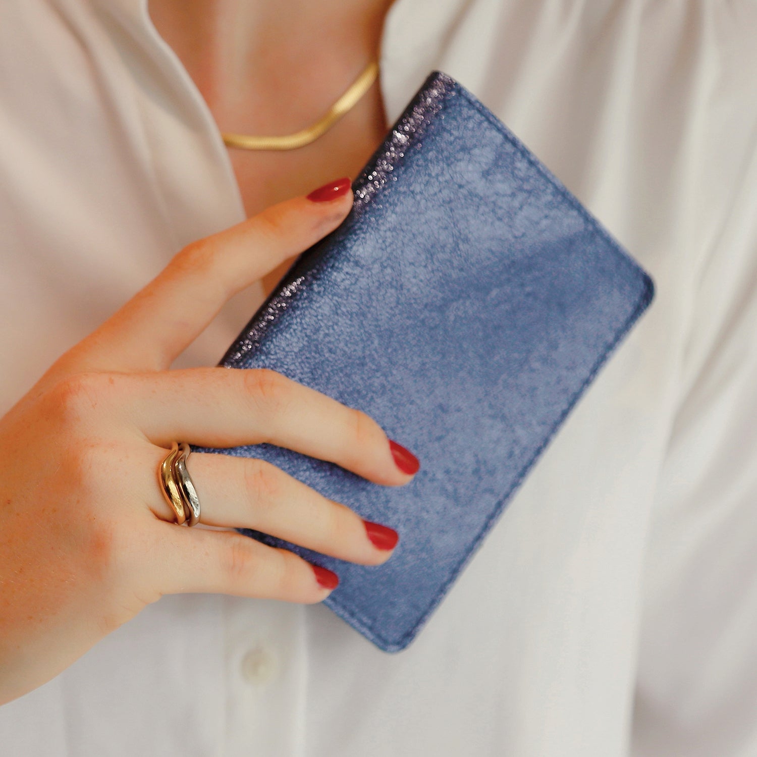 Midnight Blue Leather Passport Cover