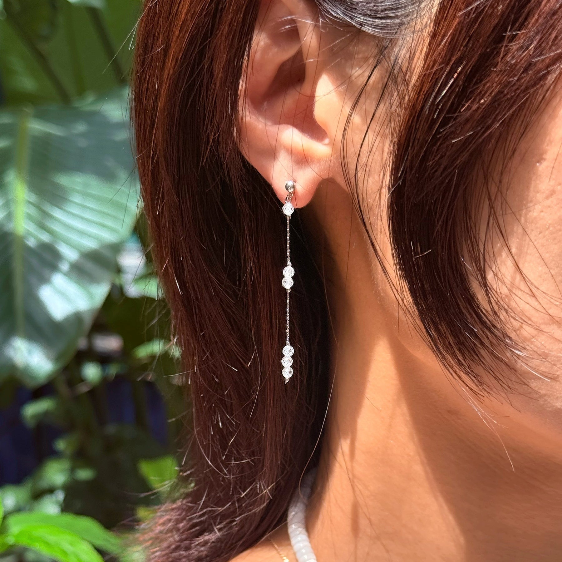 Biba Drop Chain Silver Earrings
