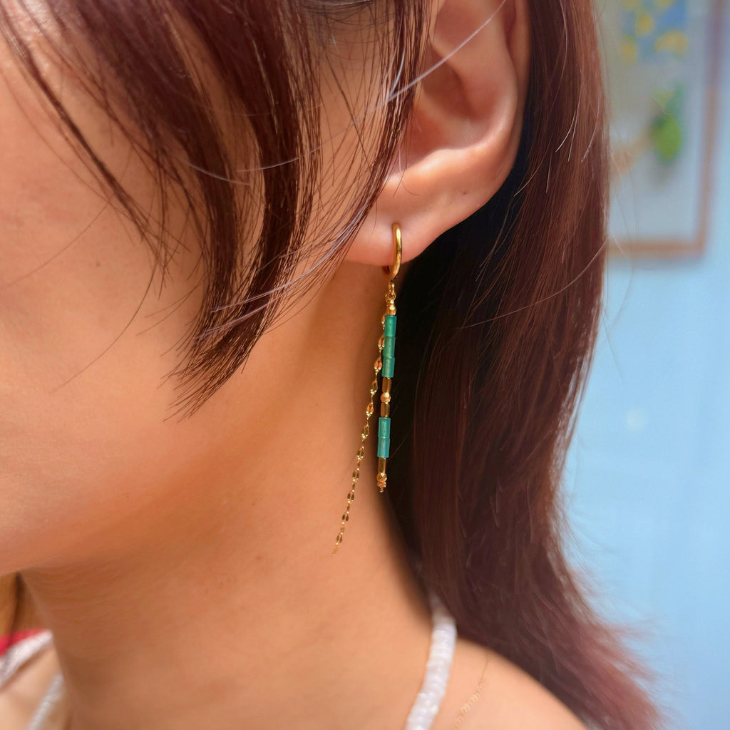 Zia Fine Stone Chain Earrings