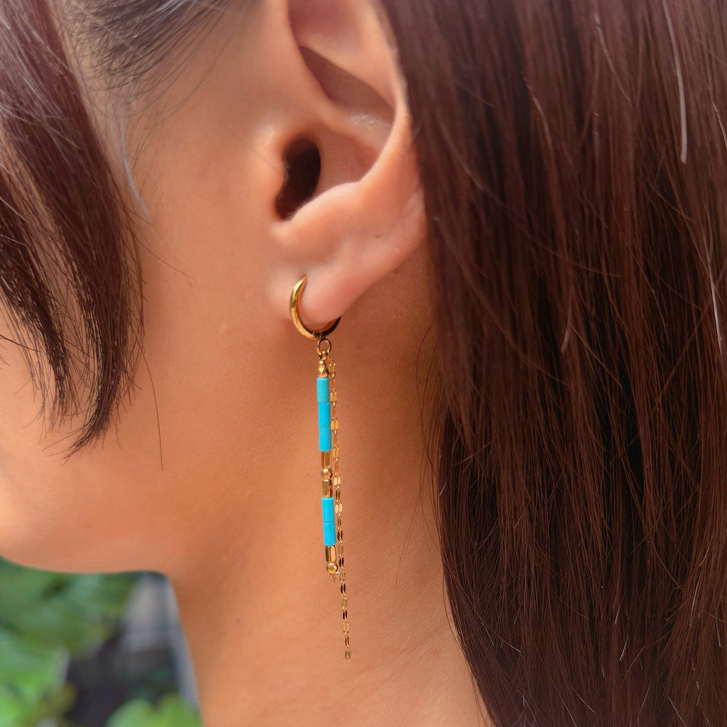 Zia Fine Stone Chain Earrings