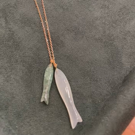 DUO Salmon fish 3m Necklace