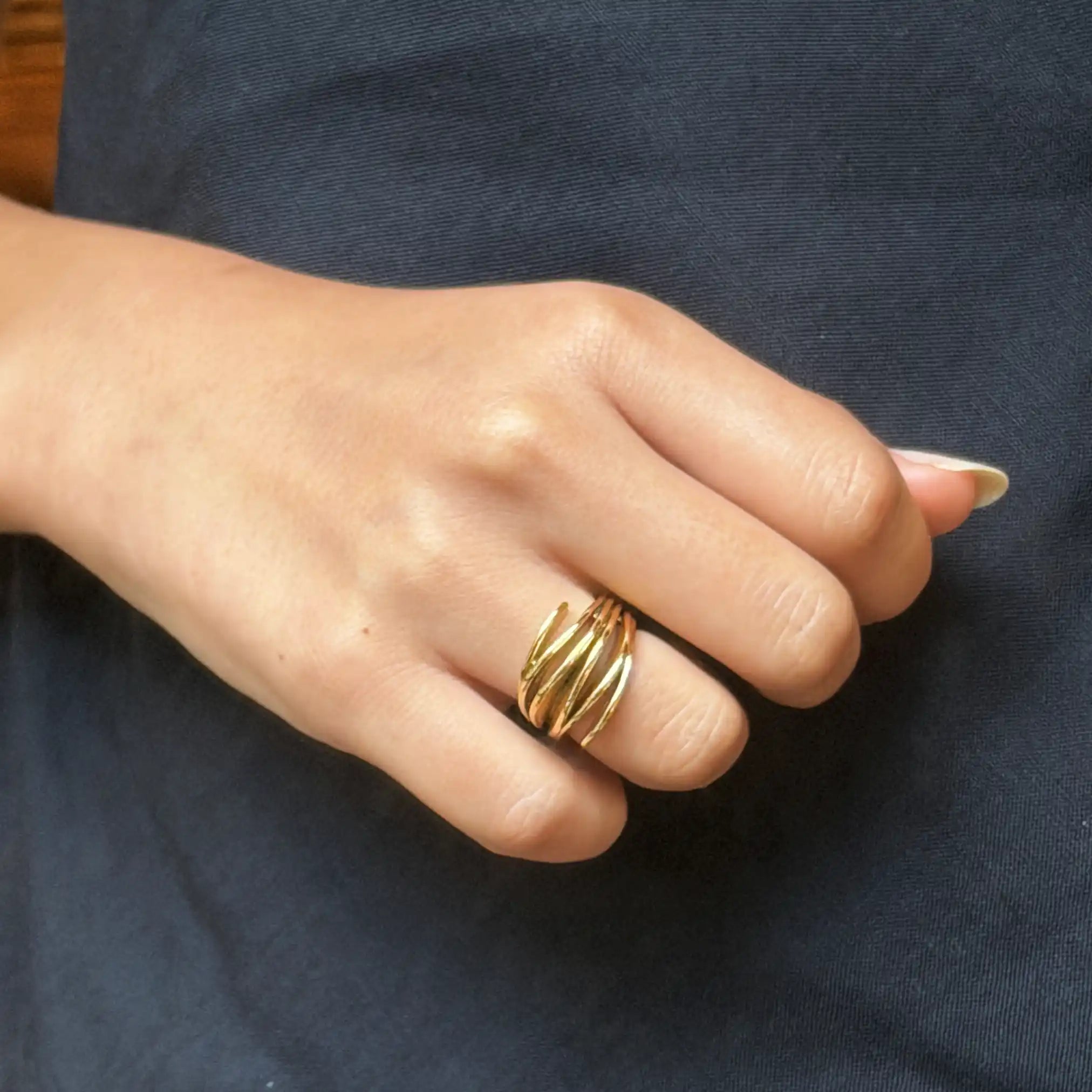 Ondinita Wide Structure Ring