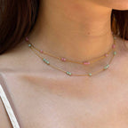Biba Crystal Beads Gold Necklace