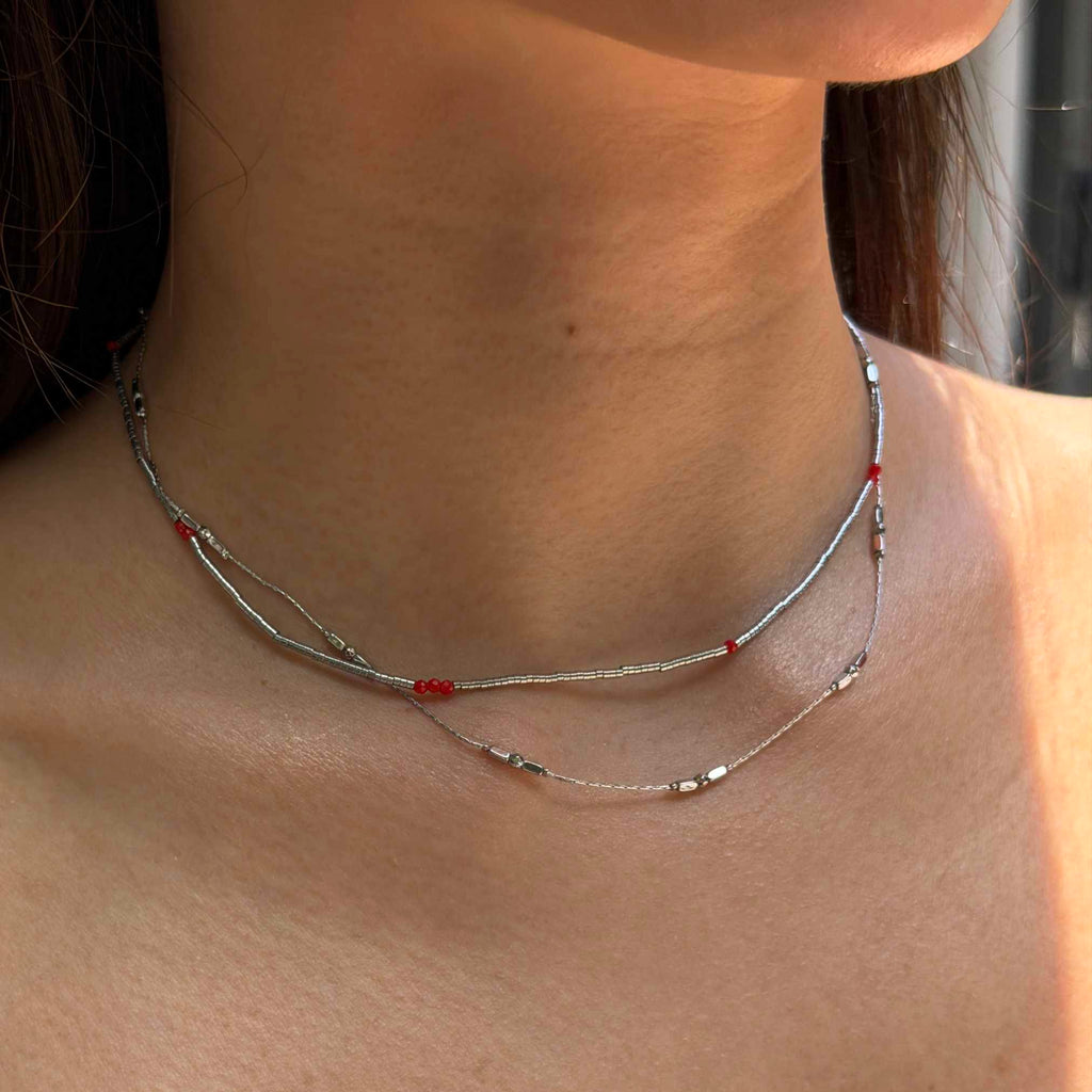 Lye Cylindrical Beads Necklace