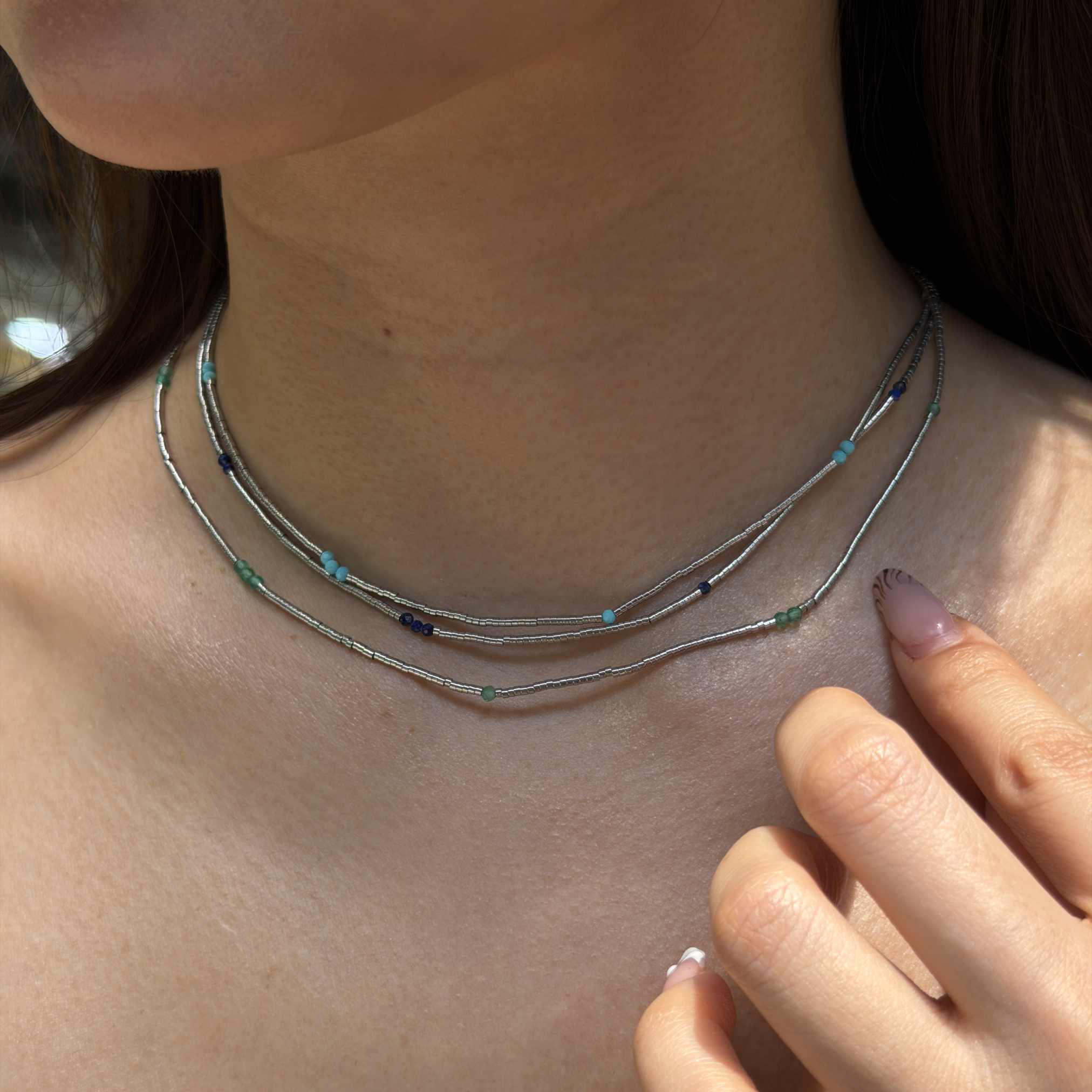 Linais Silver Beads Necklace