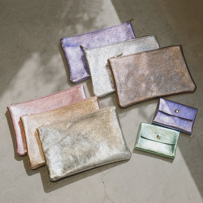 Silver Metallic Two Layer Wallet