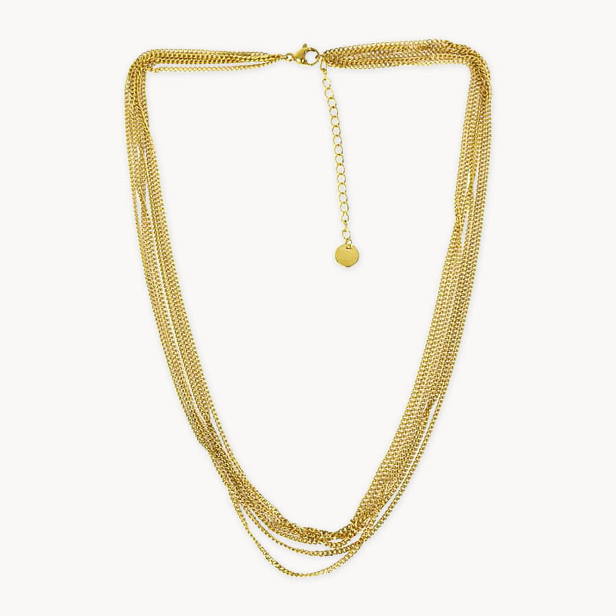 6 Rows Gold chain necklace 