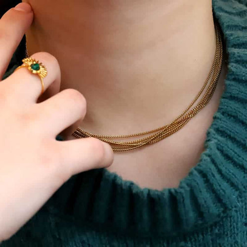 Katarina 6 Rows Fine Mesh Necklace
