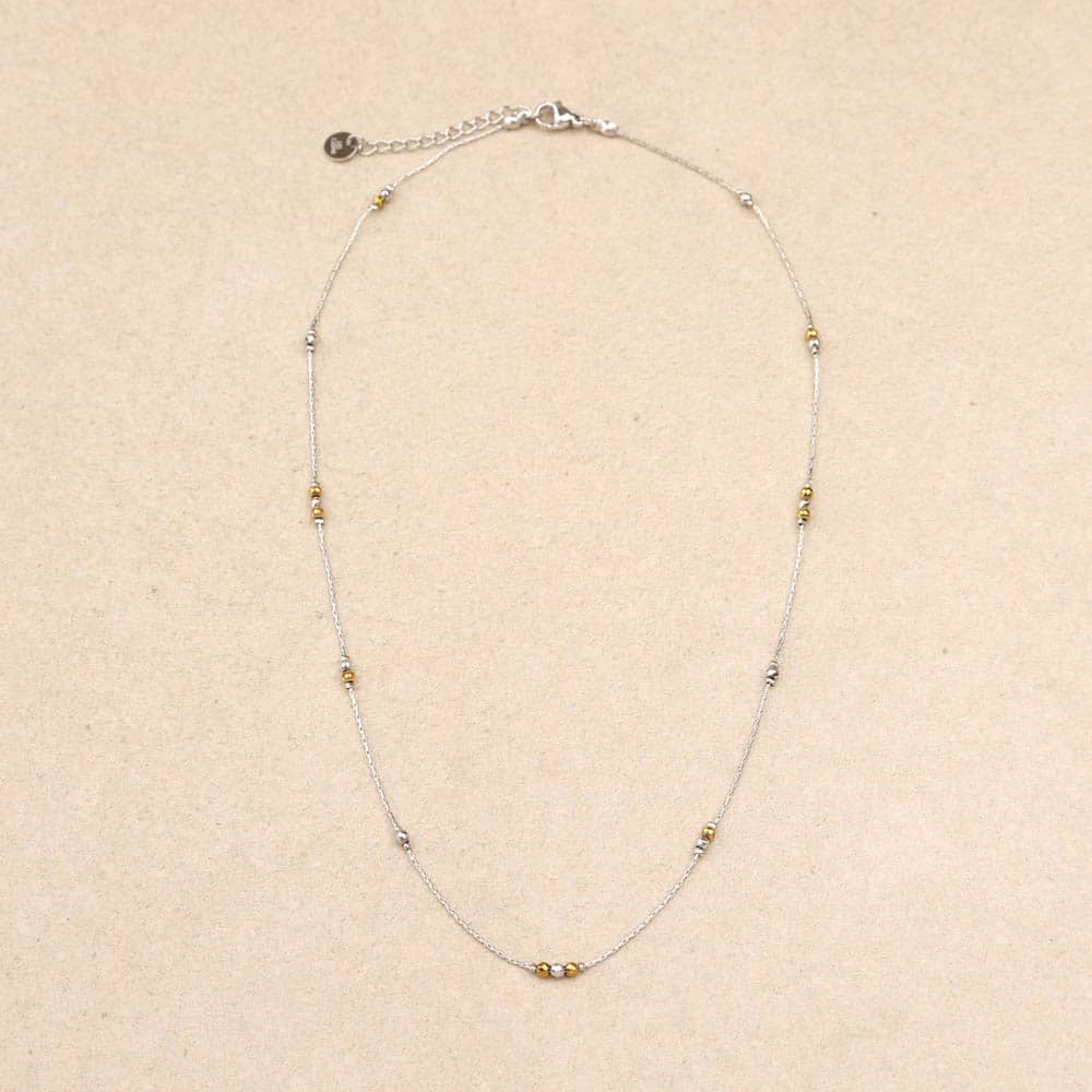 Keryan Sparkling Beads Gold Silver Necklace