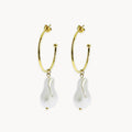 Roseline Big Pearl Hoops Earrings