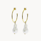 Roseline Big Pearl Hoops Earrings