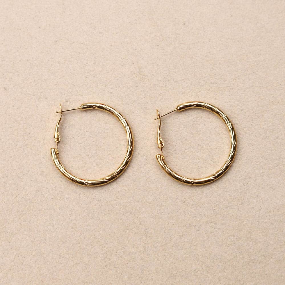 Siana chased texture Creoles Earrings