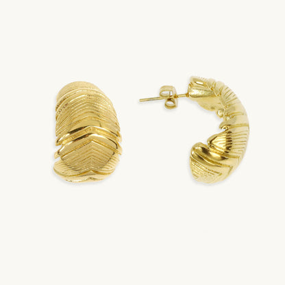 Alisson Feather Hoop Earrings