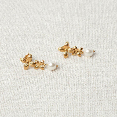 Jacynthe Floral Pearl Earrings