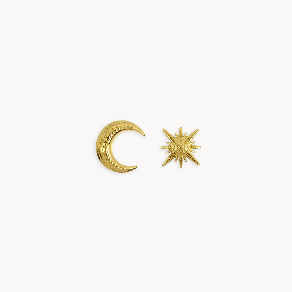 Helio Moon And Star Earrings