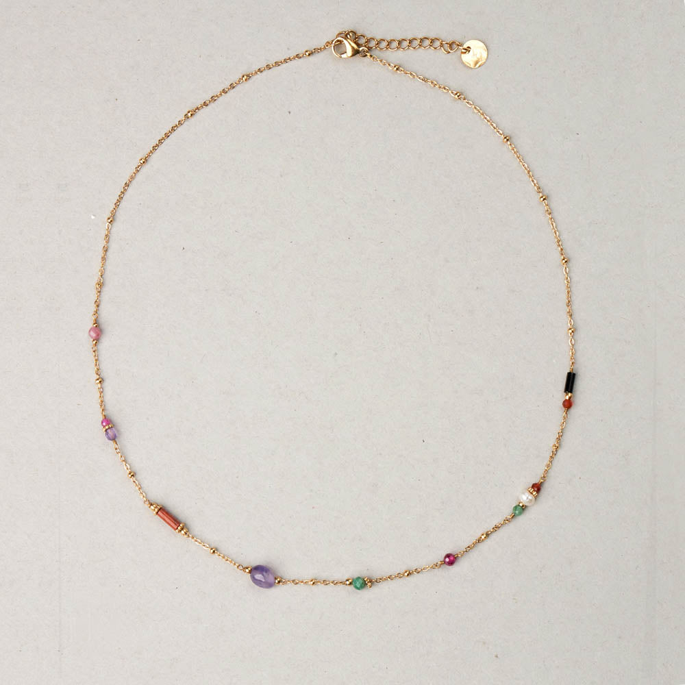 Priscillia Multicolored Stones Necklace