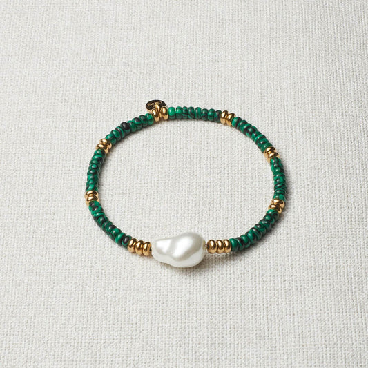 Mellie stone imitation pearl bracelet