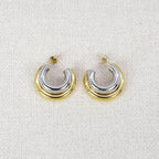 Pernille Double Gold Silver Earrings