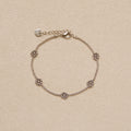 Prairie Gold Silver Flower Bracelet