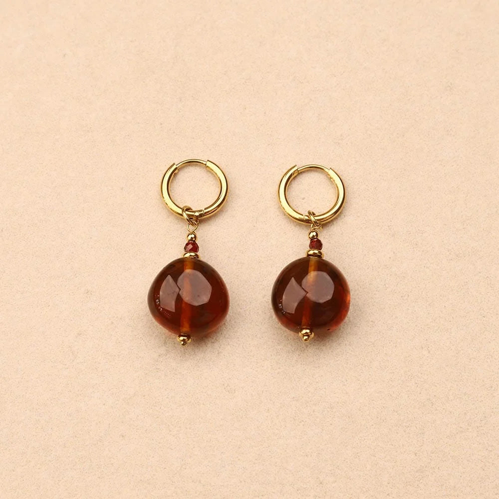 Eclyra small hoop resin bead Earrings