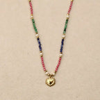 Serava Multicolor Pearl Stone Heart Necklace