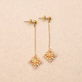 Hawthorn Gemstone Floral Chain Earrings