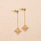 Hawthorn Gemstone Floral Chain Earrings