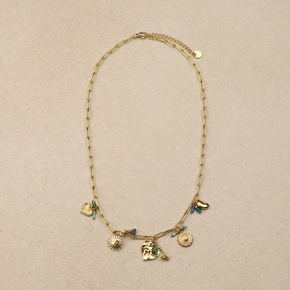 Mureon Resin Ring Trombone Necklace