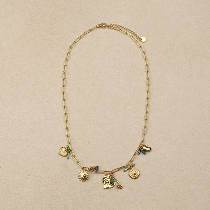 Mureon Resin Ring Trombone Necklace