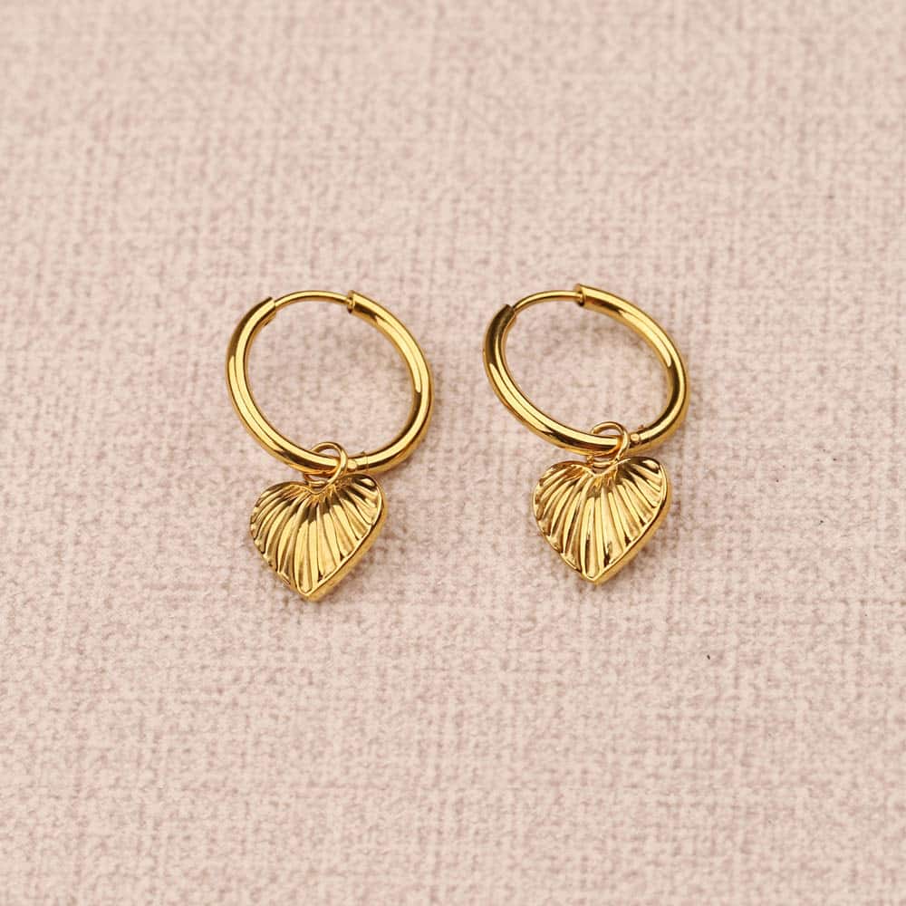 Emille Striped Heart Earrings