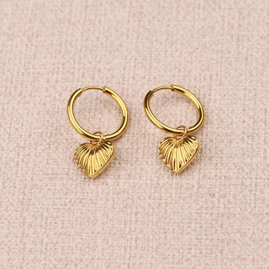 Emille Striped Heart Earrings