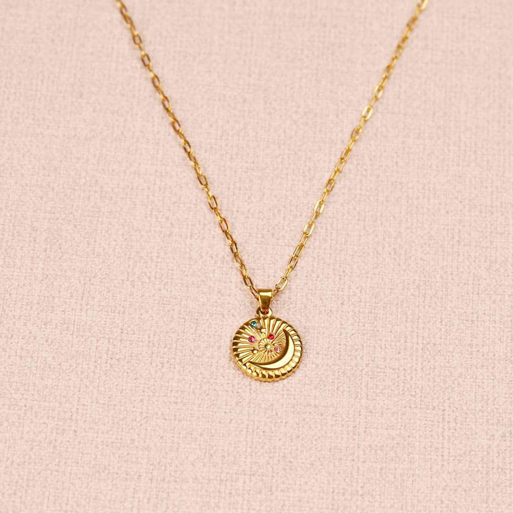 Noelys moon multi-colored rhinestones Necklace
