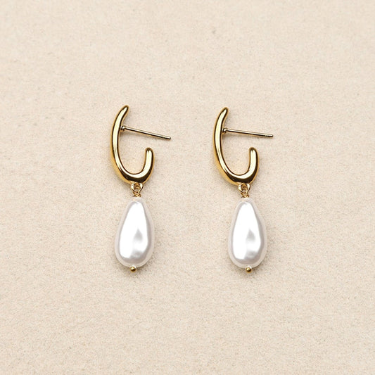 Ismeria Long Drop Imitation Pearl Earrings