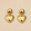 Elivra XXL hammered Heart Earrings