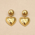 Elivra XXL hammered Heart Earrings
