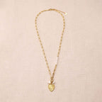 Myliane heart paperclip pearls Necklace