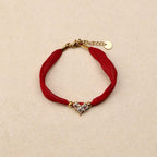 Isalya rhinestones heart fabric Bracelet