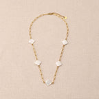 Orelise Big Mother-Of-Pearl Clovers Necklace