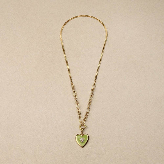 Oliviane Green Heart Necklace