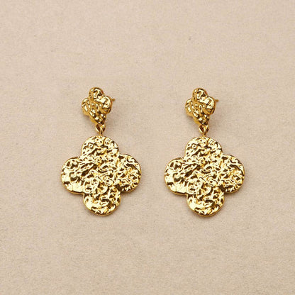 Lucine Hammered Clover Earrings