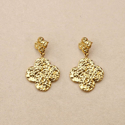 Lucine Hammered Clover Earrings