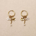 Calixta Creole Flowers Pearl Earrings