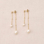 Ephyre 2 Chains Pearls Earrings