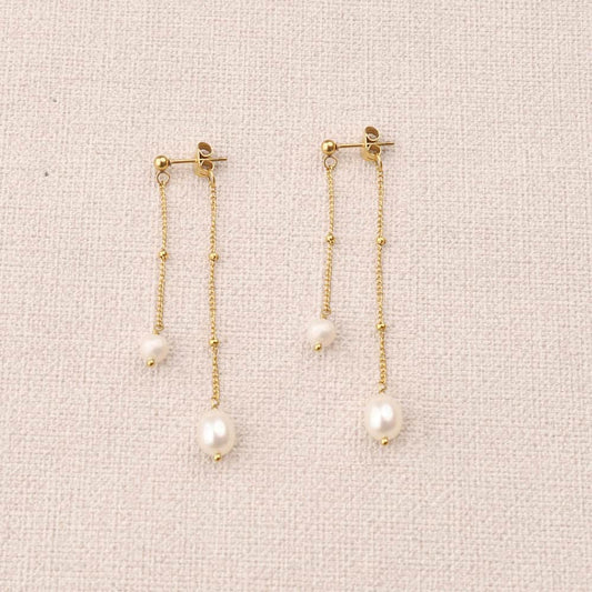 Ephyre 2 Chains Pearls Earrings