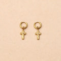 Elyss Hoop Cross Pendant Earrings