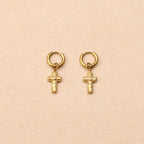 Elyss Hoop Cross Pendant Earrings