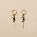 Lyseana Creole Star Pearl Chain Earrings