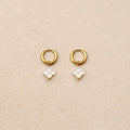 pearly white clover mini hoop earrings